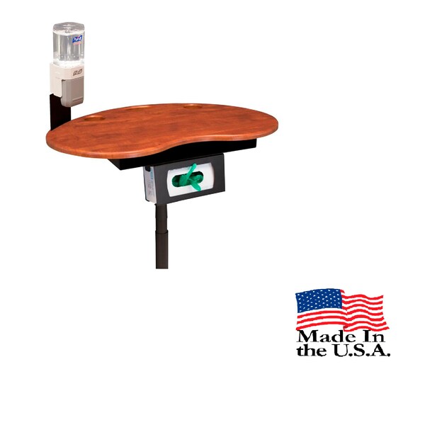 Adjustable Kidney Laptop Cart and Stand With Glove Box Holder
